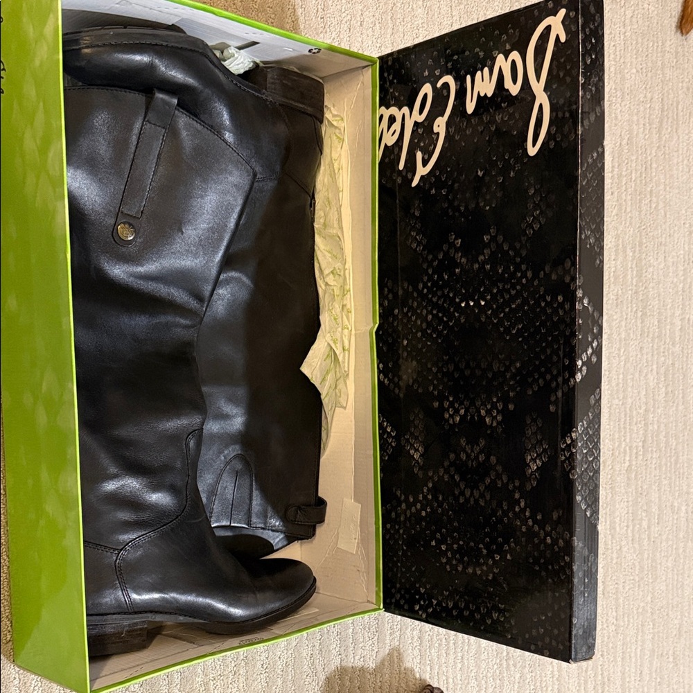 Sam Edelman Black Over-the-Knee Leather Boots